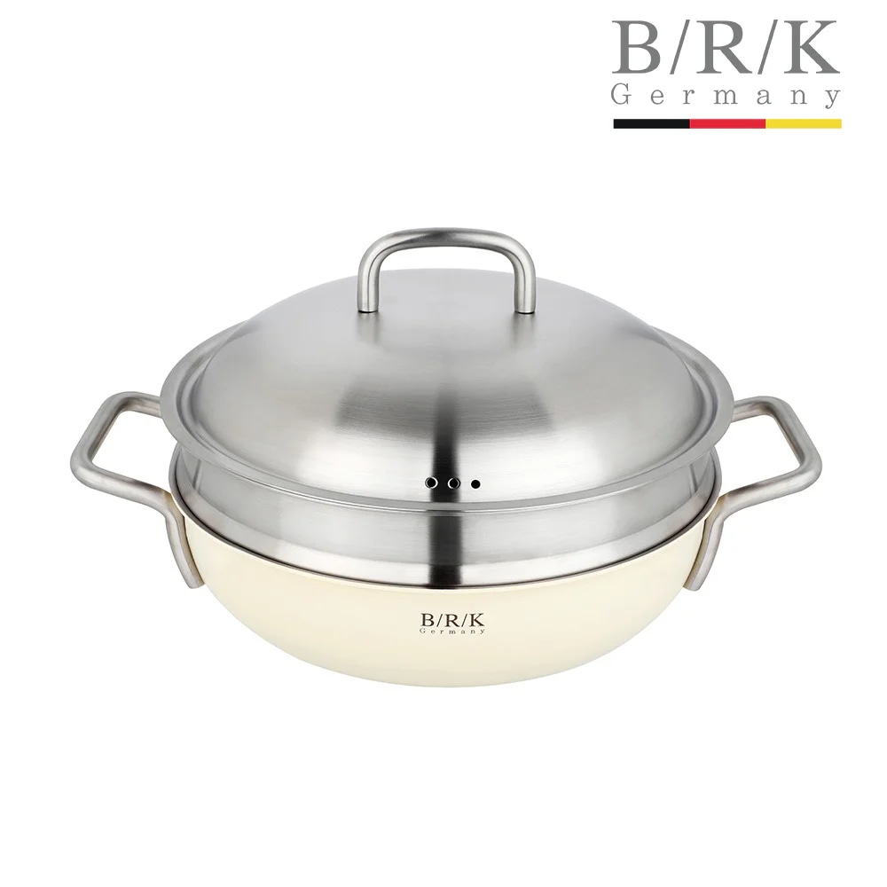 노르딕 통5중 WOK 24cm 크림 화이트(스티머 포함)