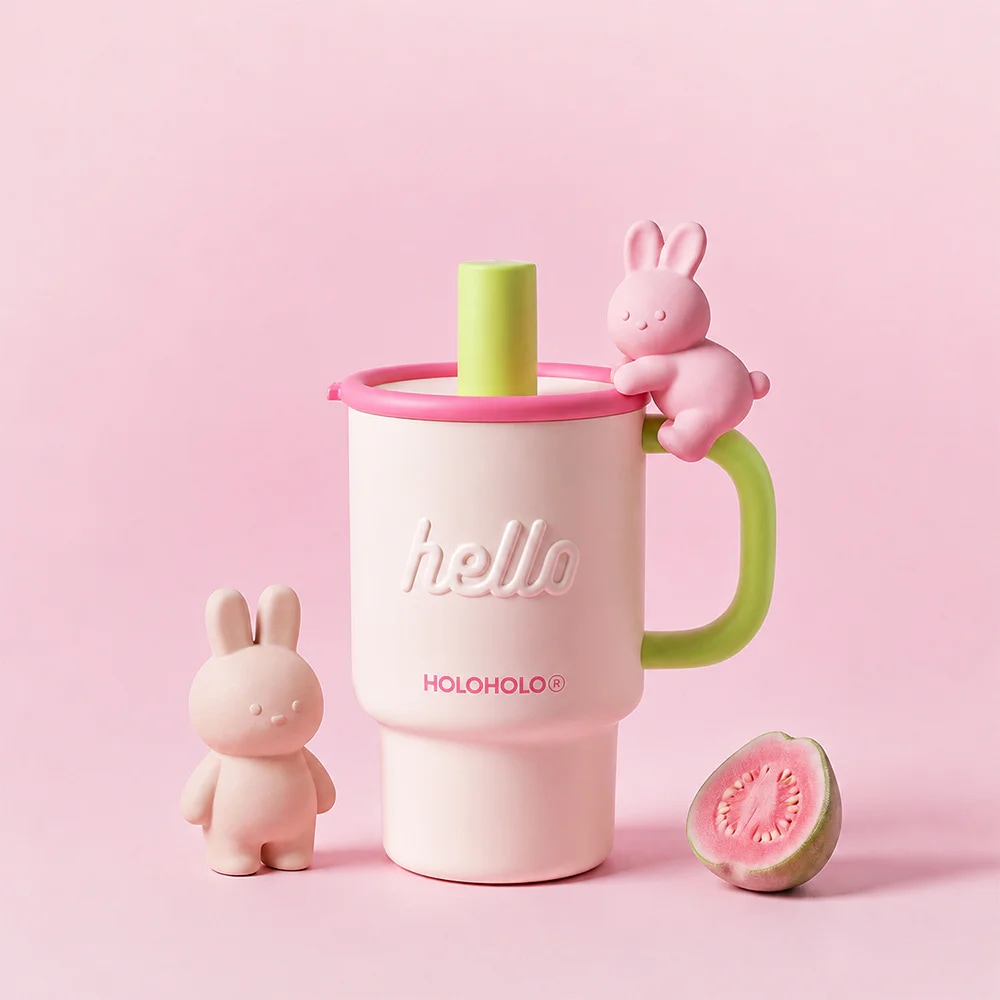홀로홀로 버블텀블러 650ml 핑크