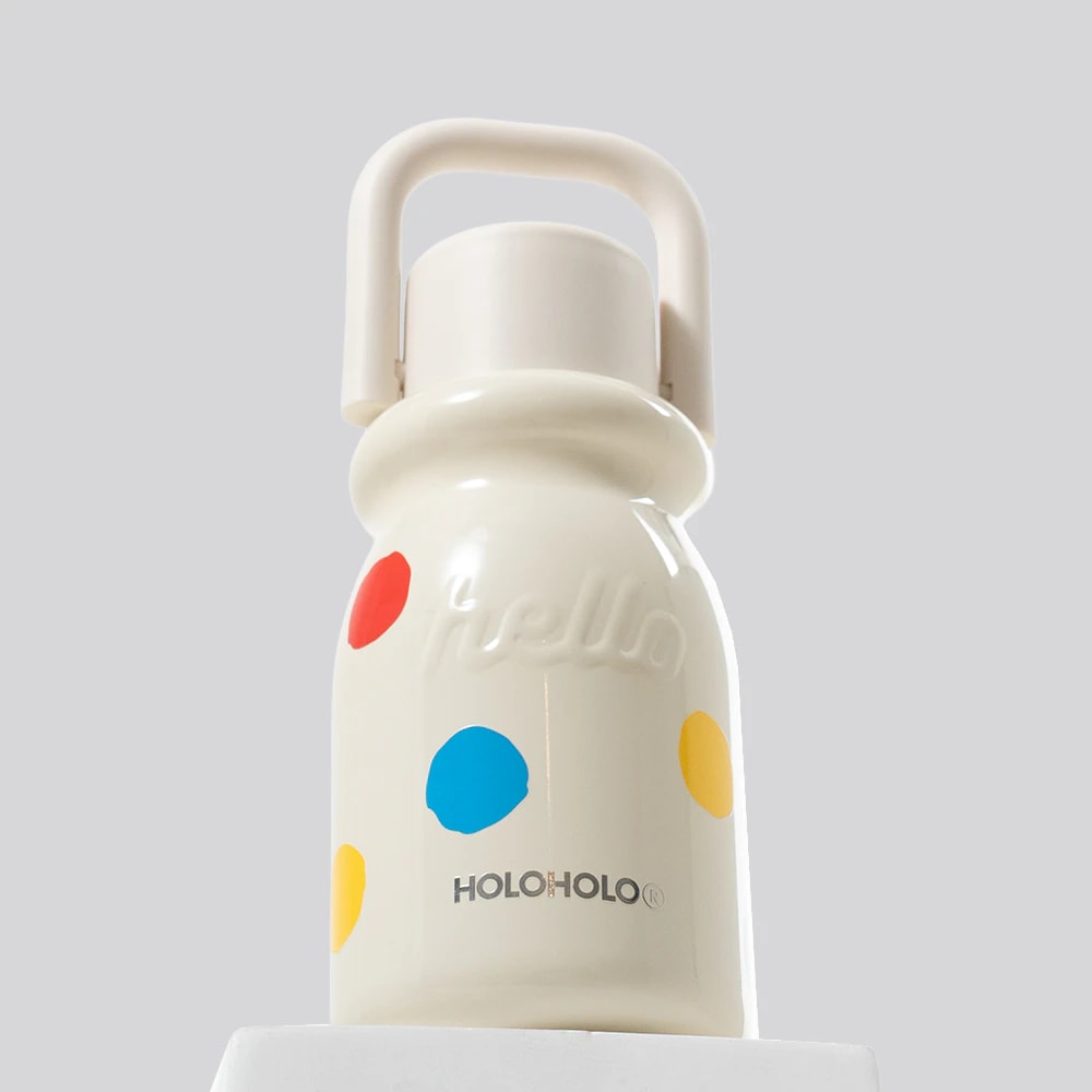 홀로홀로 밀크 원터치 텀블러 보온보냉병 430ml 도트