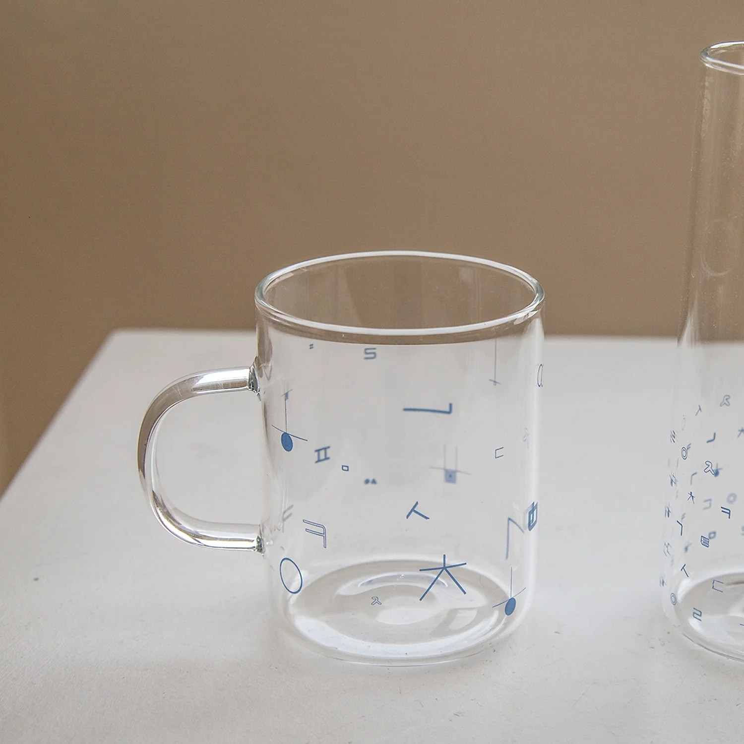 한글 패턴 내열 유리머그(300ml)