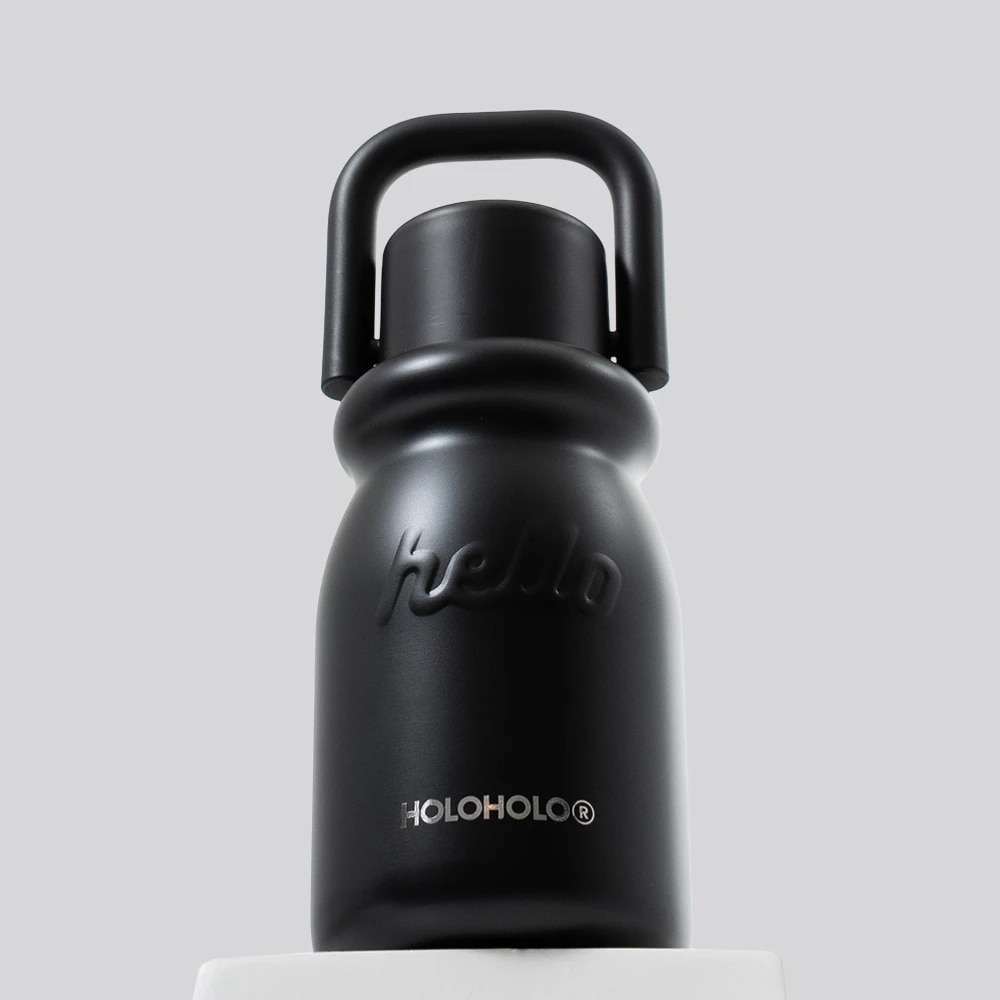 홀로홀로 밀크 원터치 텀블러 보온보냉병 430ml 매트블랙