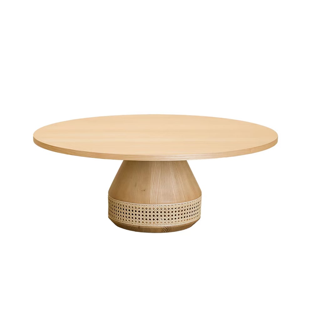 CANE ROUND TEA TABLE_natural ash