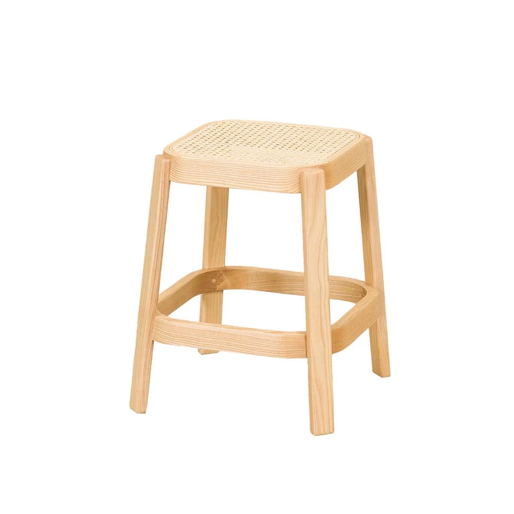 CANE LOW STOOL_natural ash