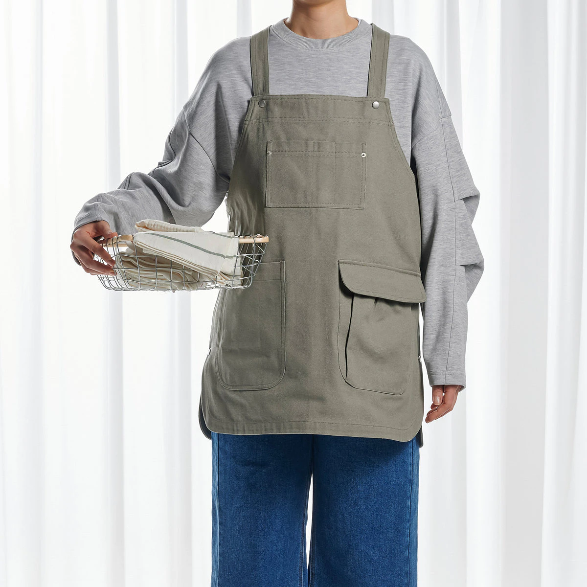 [JAJU/자주] 워크웨어 조끼 앞치마_60CM
