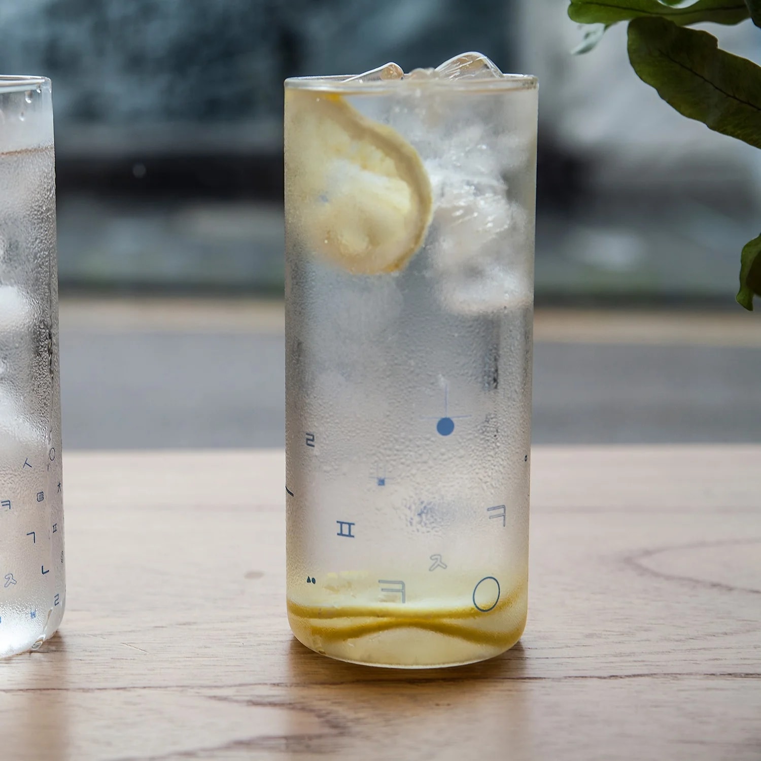 한글 패턴 내열 유리컵(430ml)_자유 패턴