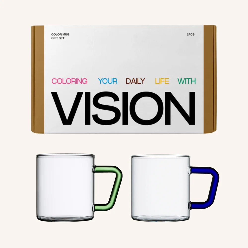 내열유리 컬러머그컵W 305ml 선물세트(2P)