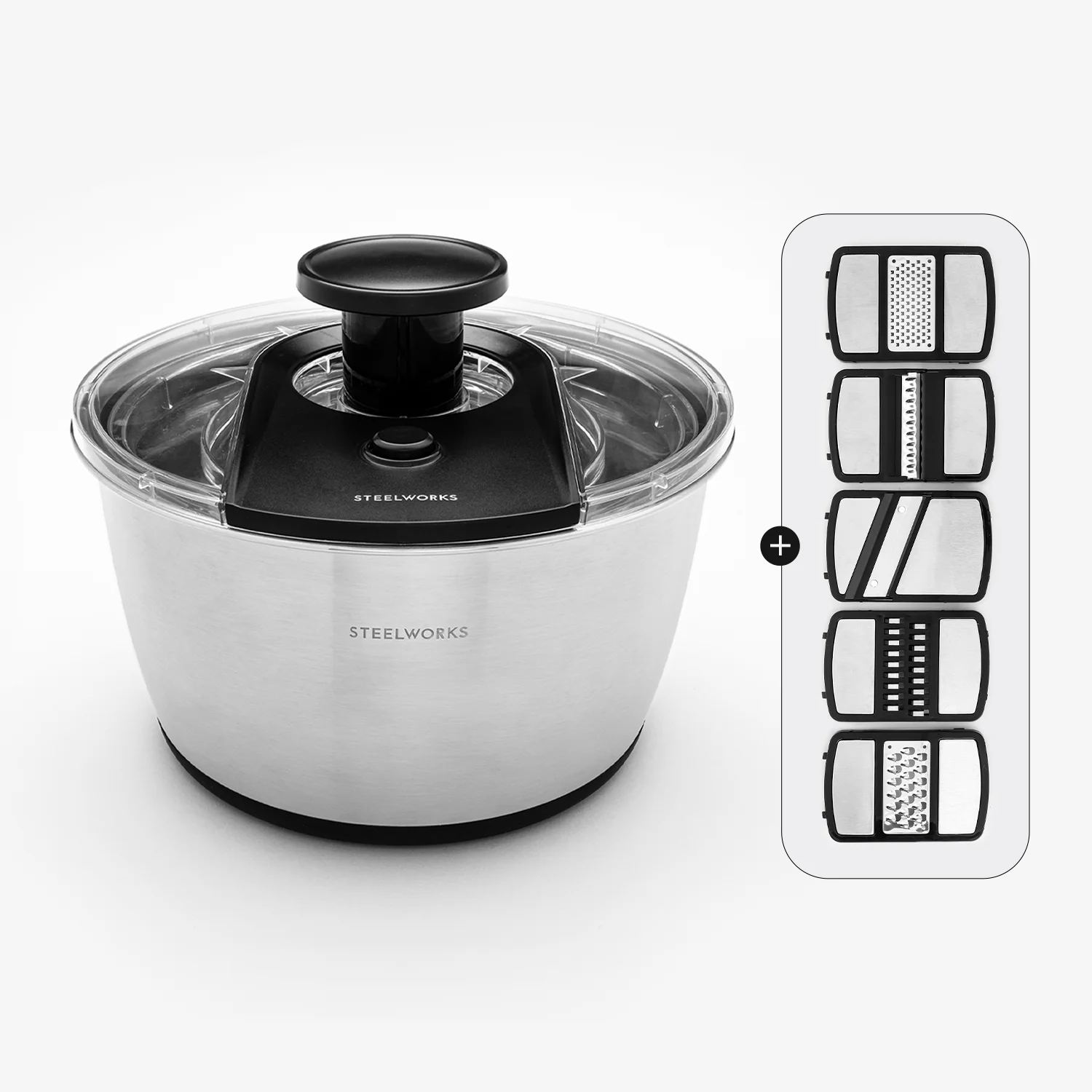 스틸웍스 스테인리스 스틸 야채탈수기 6L&채칼 5종 세트