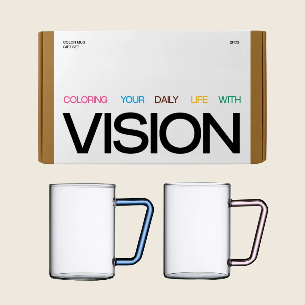 내열유리 컬러머그컵GD 500ml 선물세트(2P)