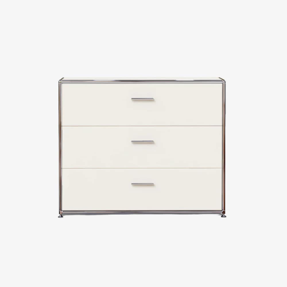 1 X 1 3 Drawer Unit (W 1000), Cream White
