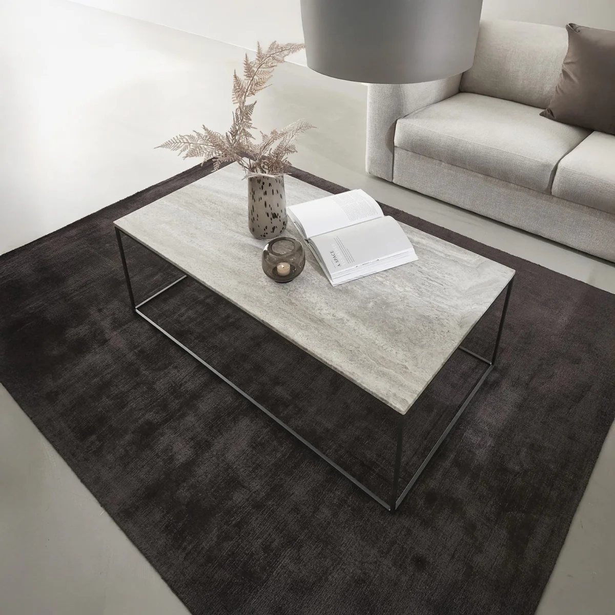 Square Coffee Table Travertine 120