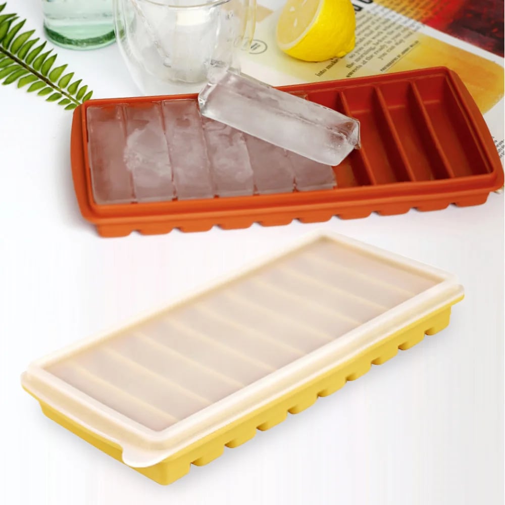 [리본제이] 입구 좁은 텀블러에도 쏙 국산 실리콘 막대 얼음틀 얼음트레이(10구)