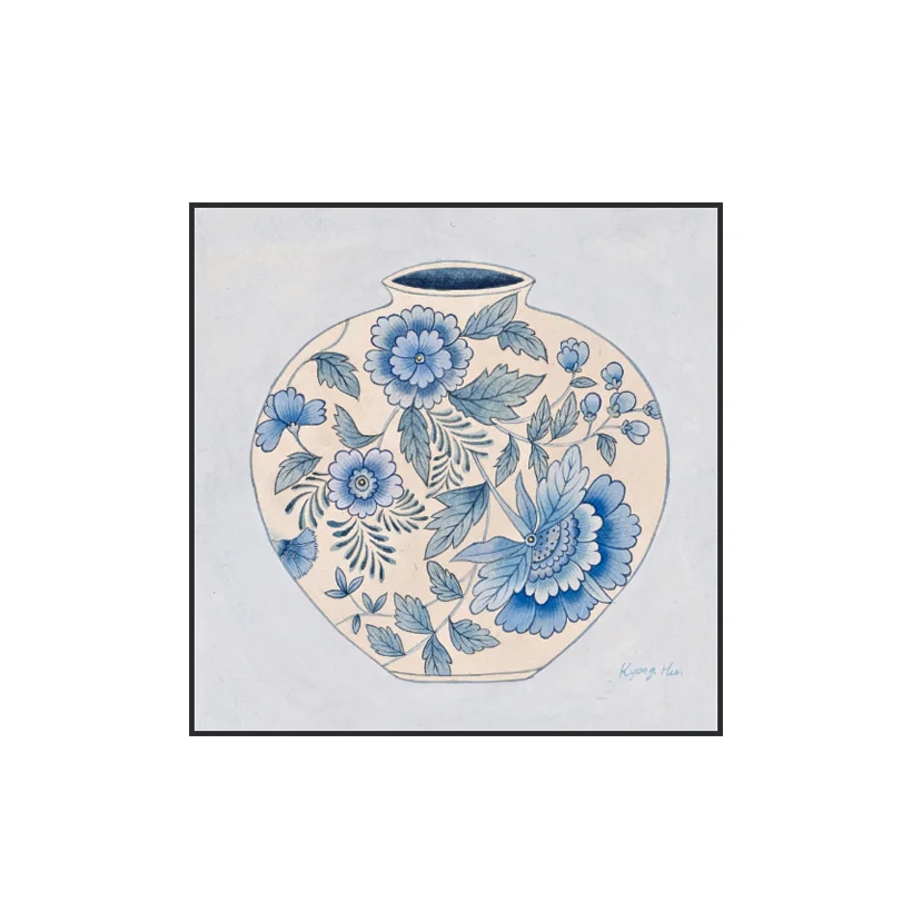 김경희, 달항아리 Blue, 민화 인테리어 복 그림 액자