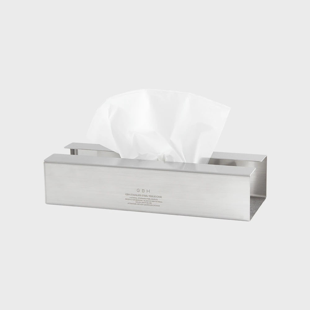 GBH HOME STAINLESS STEEL TISSUE CASE MATT SILVER