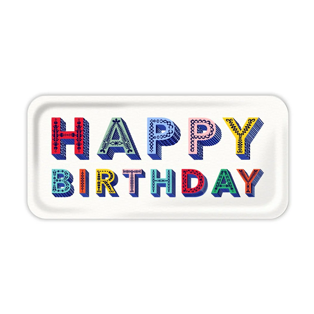 생일축하 사각 트레이 멀티 32x15cm