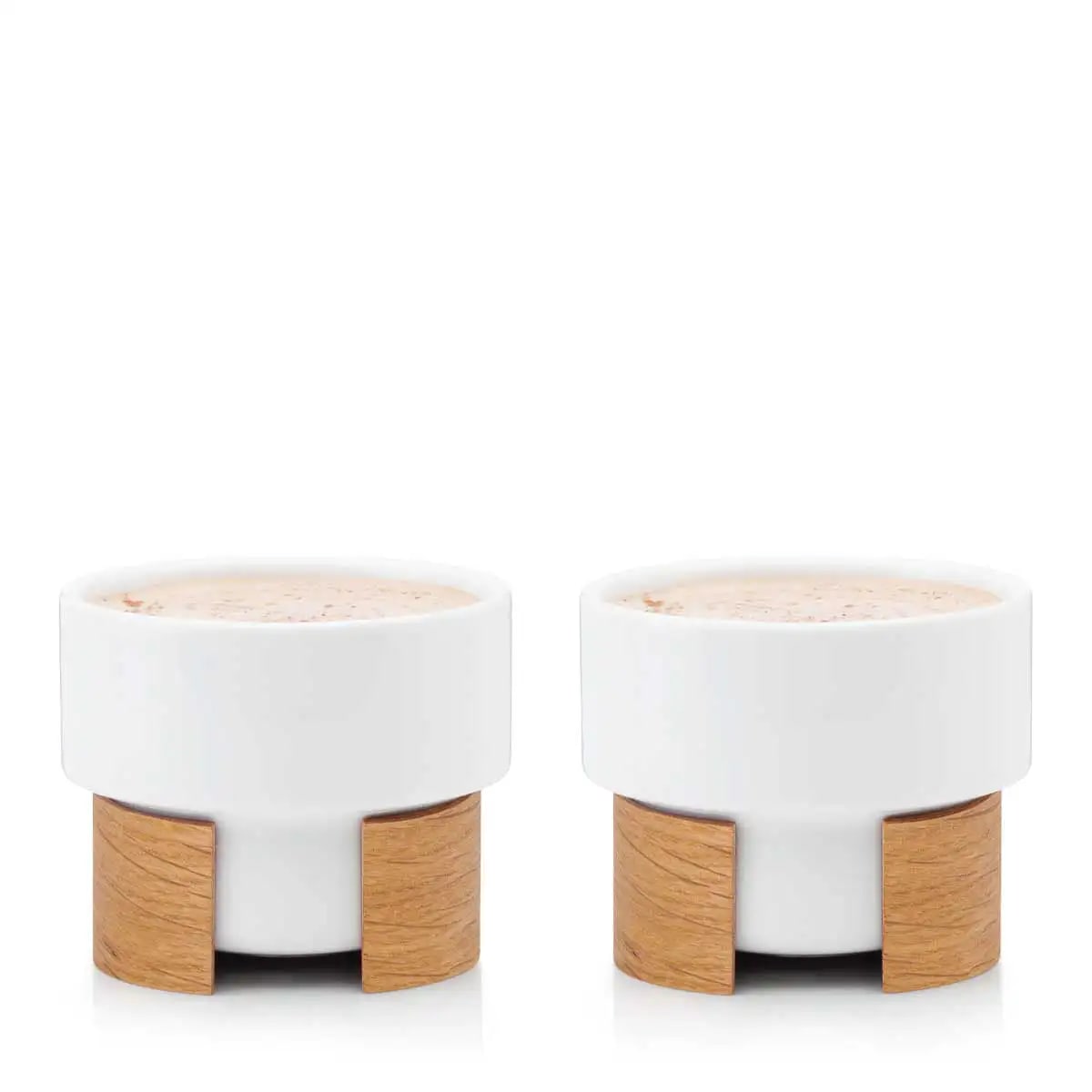 Warm Cappuccino Cup 2pcs oak-white