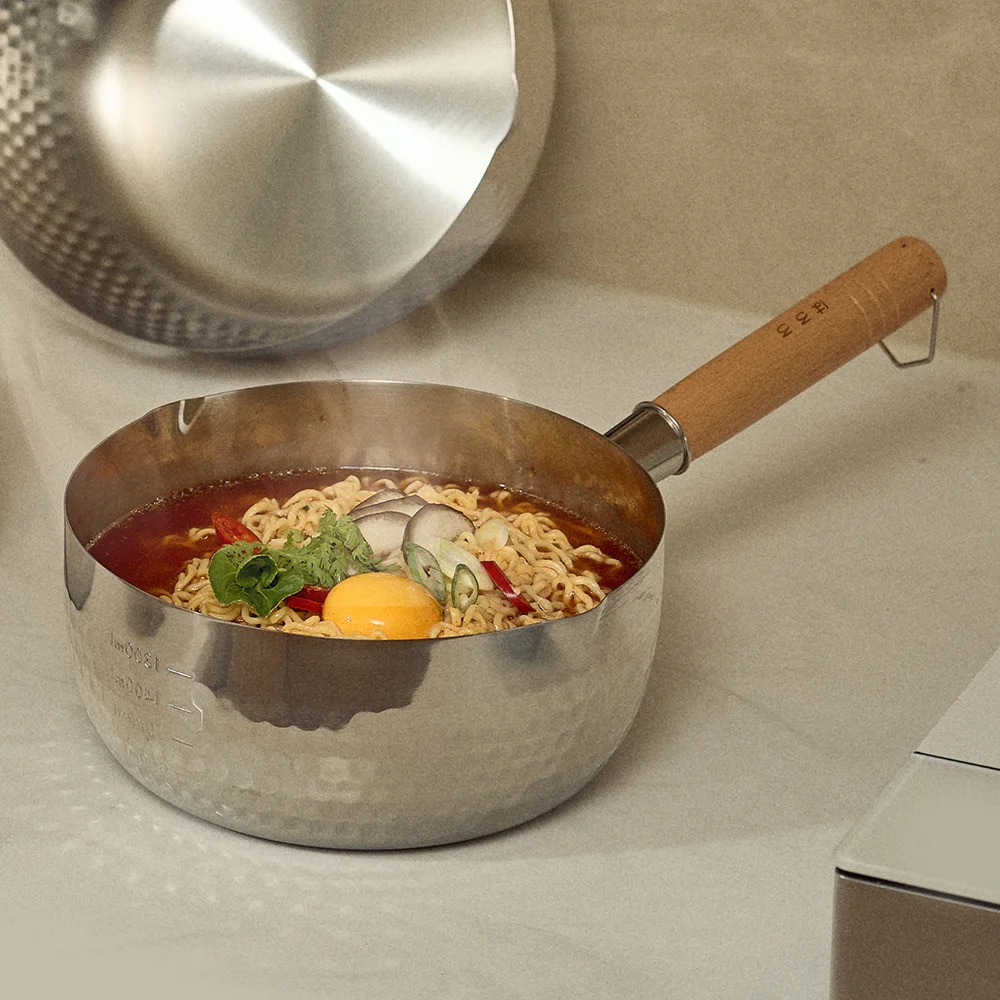 하로로 IH 스텐 타케루 해머톤 나베 편수냄비 20cm 물코 눈금
