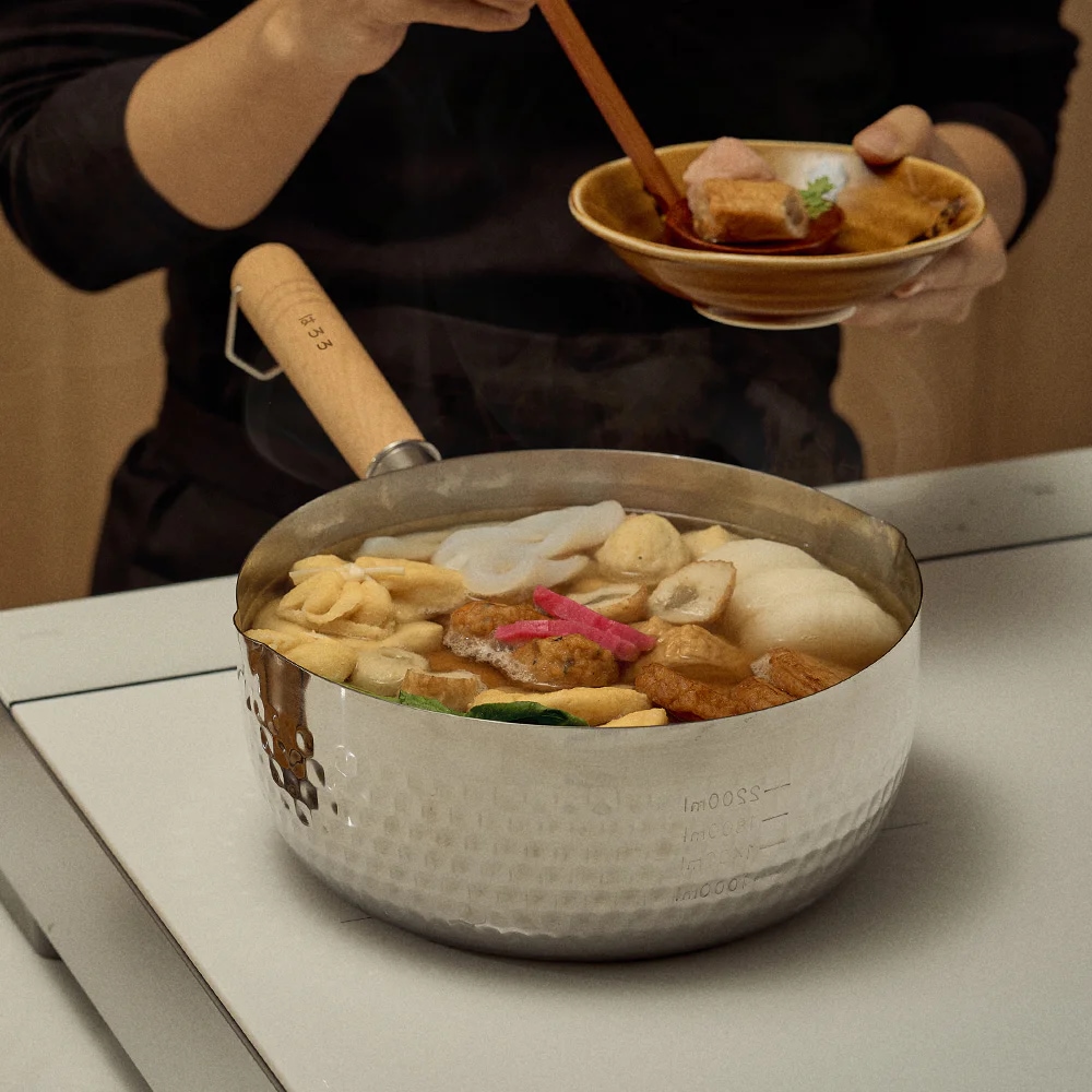 하로로 IH 스텐 타케루 해머톤 나베 편수냄비 22cm 물코 눈금