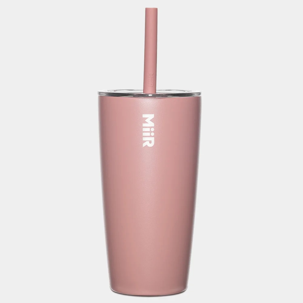 미르 스트로우 텀블러(빨때 뚜껑) 16oz - 로즈우드 핑크