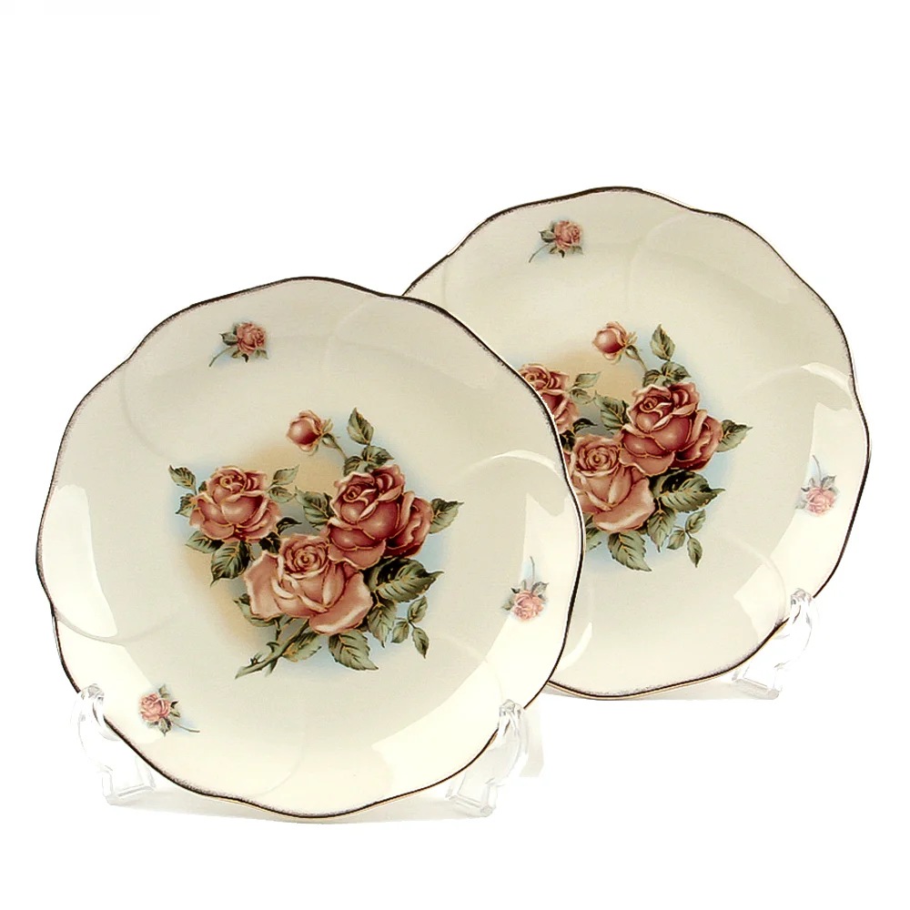 퀸로즈 원형접시(대) 2PCS