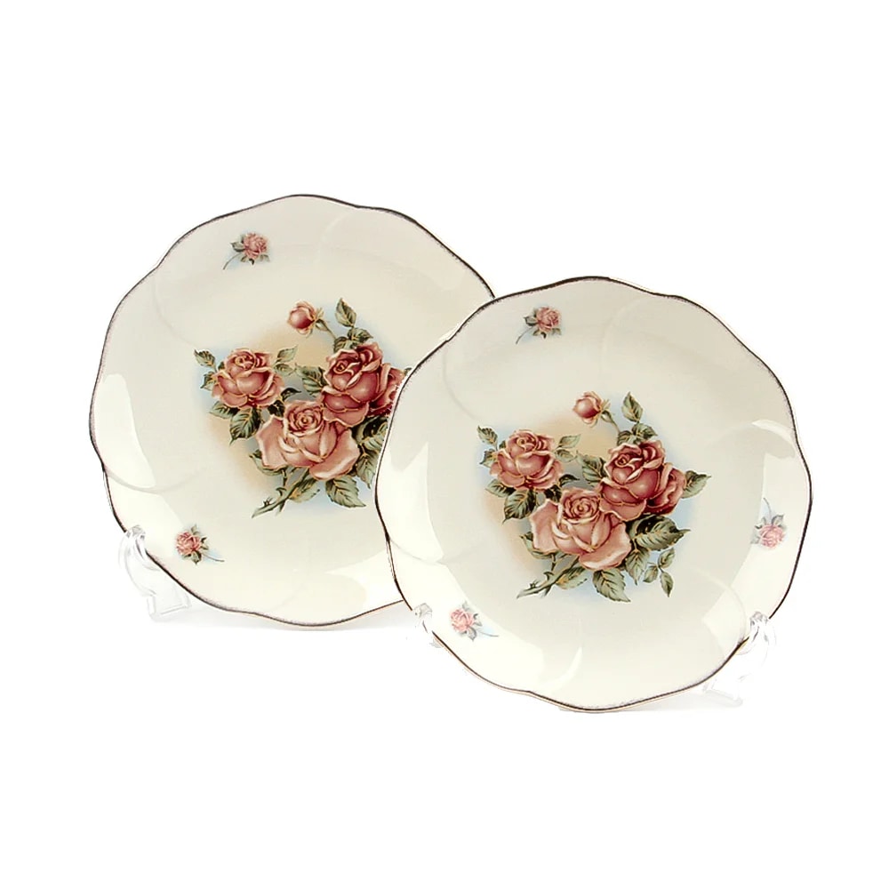 퀸로즈 원형접시(중) 2PCS