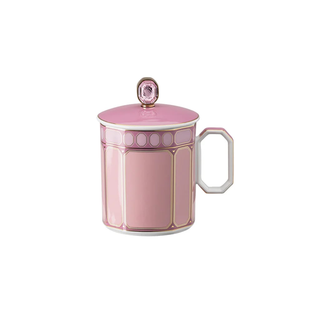 로젠탈X스와로브스키 / 시그넘 머그+뚜껑 세트 390ml (핑크)