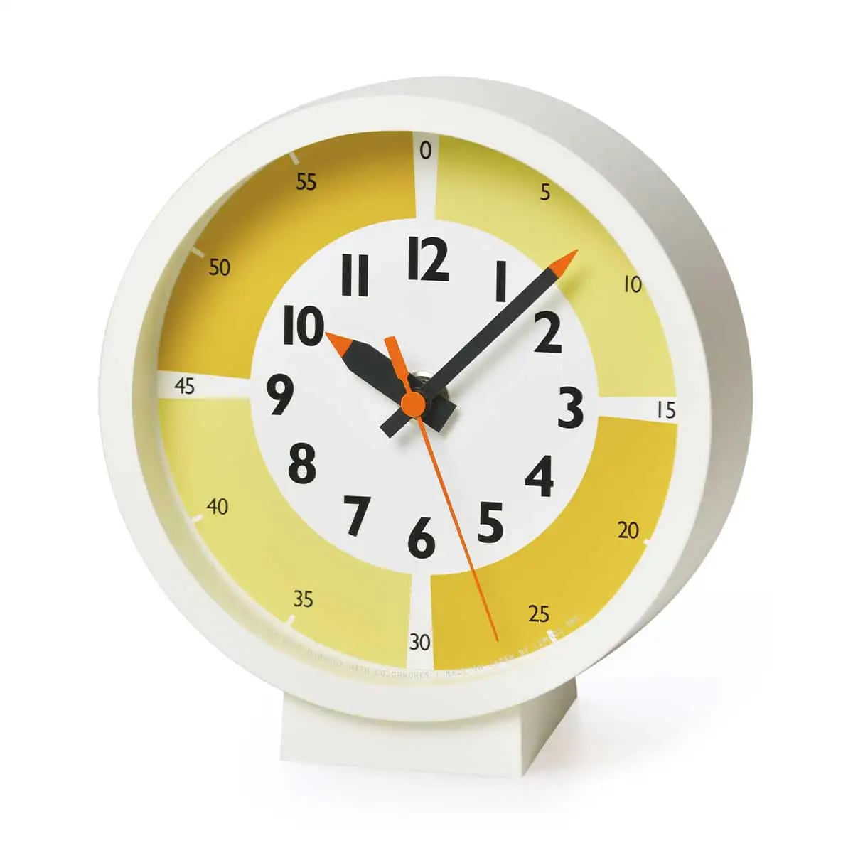 Fun pun clock with color for table yellow