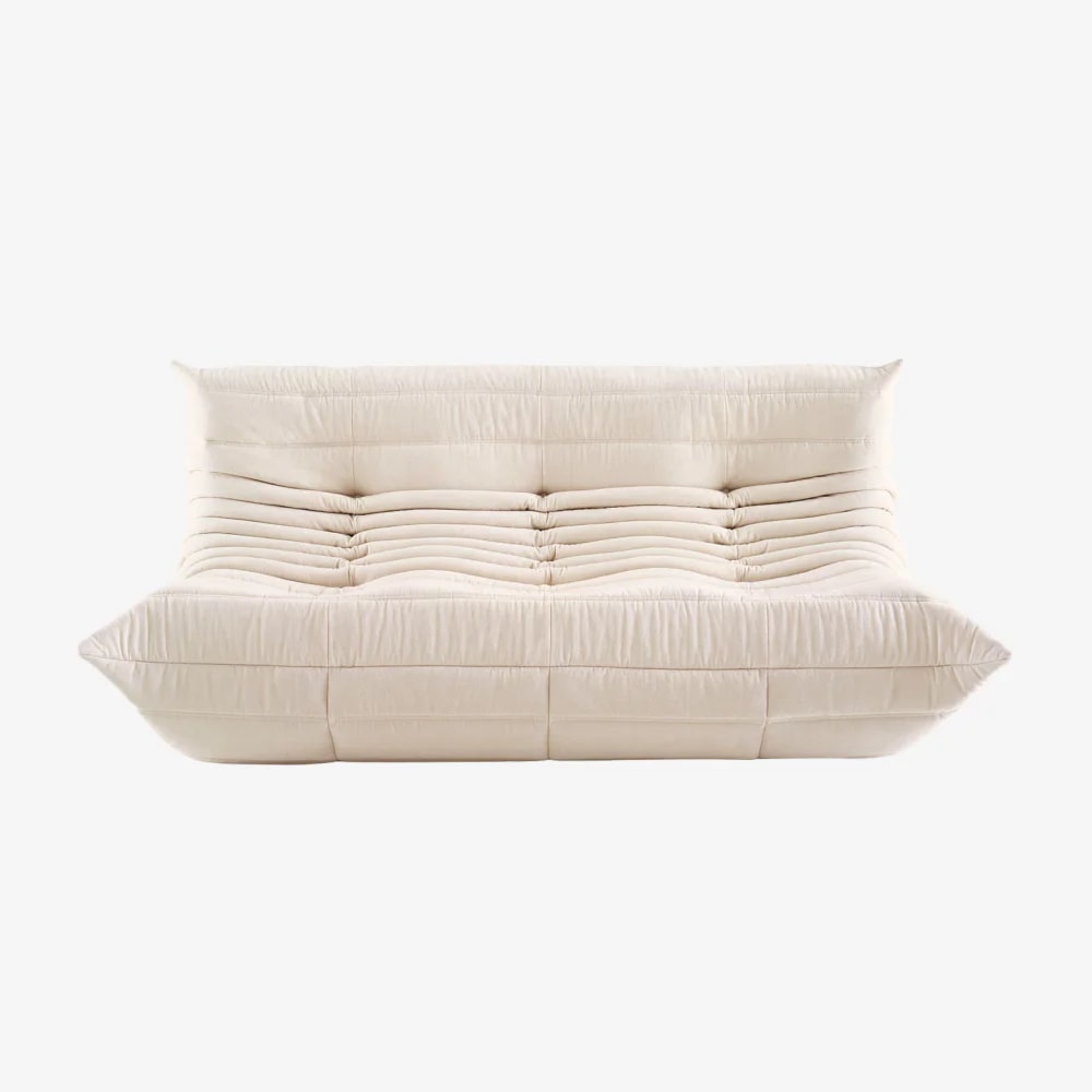 Togo Large settee, Alcantara Eggshell