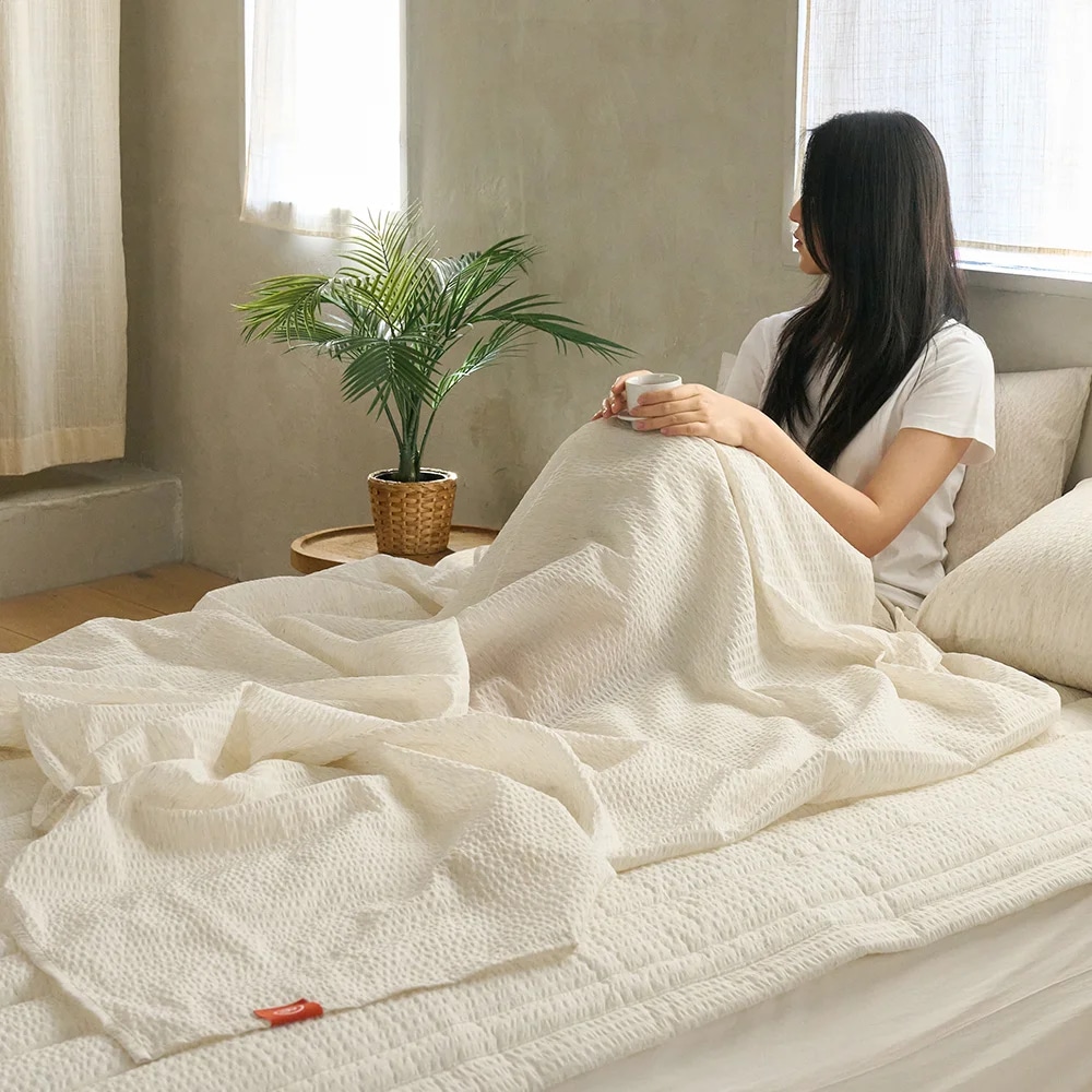 [보웰] 자연냉감 삼베 시어서커 이불 여름이불