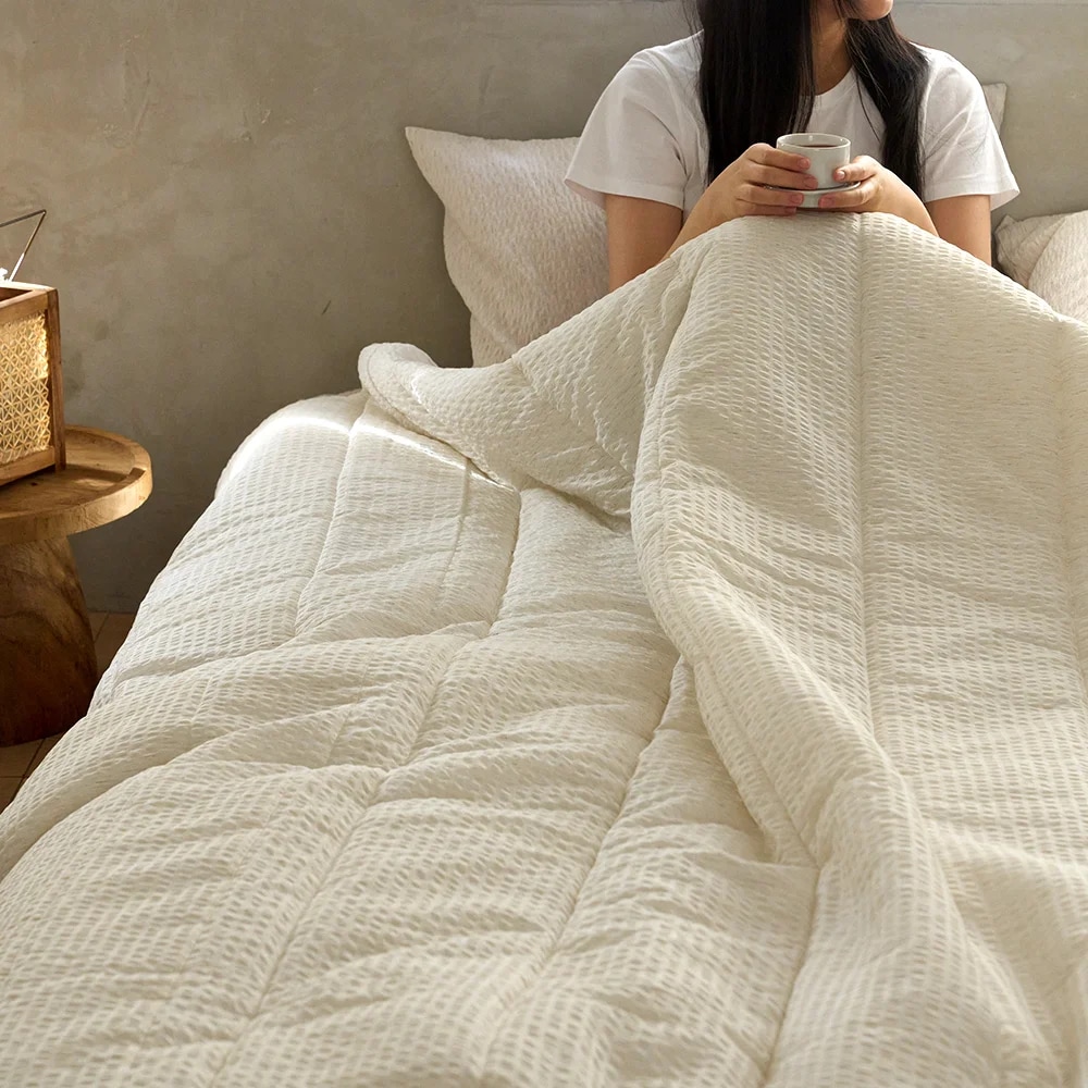 [보웰] 자연냉감 삼베 시어서커 얇은 차렵이불 여름이불