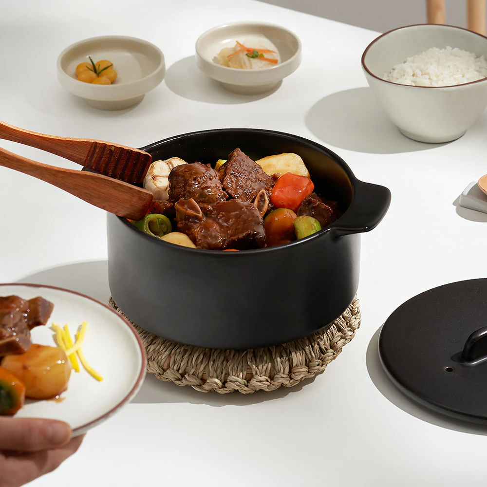 담음공방 이브라 내열냄비 블랙 18cm
